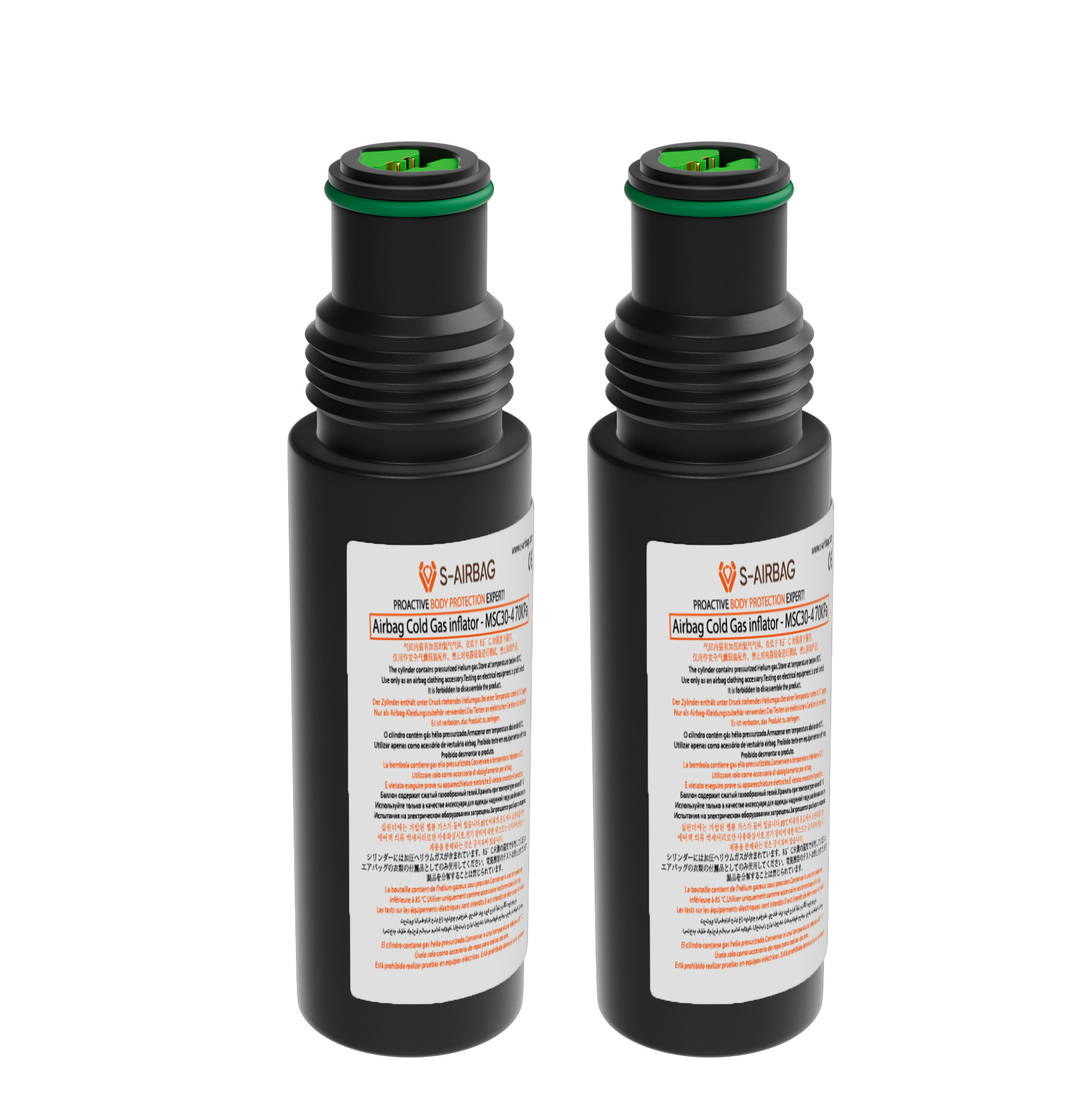 S-AIRBAG helium gas inflator cylinders